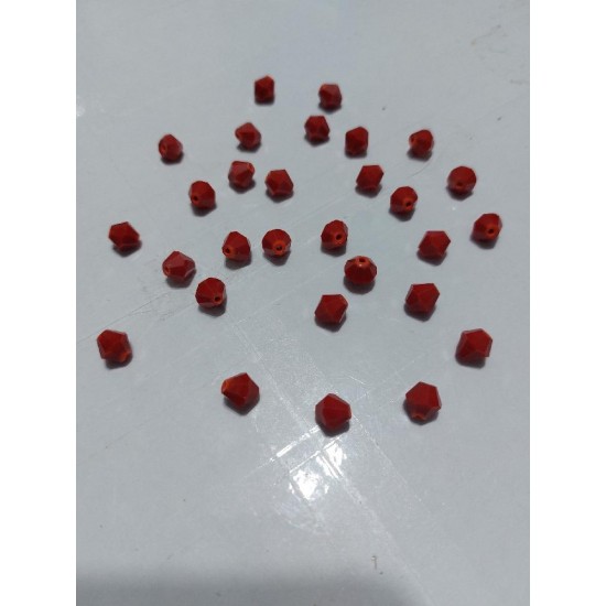 Бусины стеклянные Биконе 8 мм цв. красный матовый, цена за 20 шт